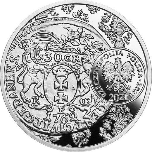 Obverse 20 Zlotych 2020 "The Gdansk Zloty of Augustus III" - Silver Coin Value - Poland, III Republic after denomination