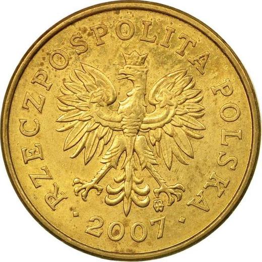 Аверс монеты - 2 гроша 2007 года MW - цена  монеты - Польша, III Республика после деноминации