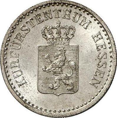 Аверс монеты - 1 серебряный грош 1858 года - цена серебряной монеты - Гессен-Кассель, Фридрих Вильгельм I