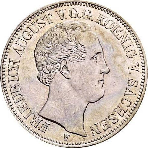 Аверс монеты - Талер 1845 года F - цена серебряной монеты - Саксония-Альбертина, Фридрих Август II
