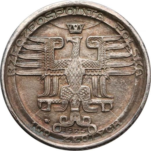 Аверс монеты - Пробные 100 злотых 1925 года "Диаметр 20 мм" Серебро - цена серебряной монеты - Польша, II Республика