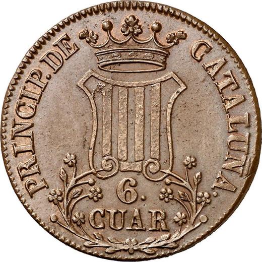 Reverso 6 cuartos 1836 "Cataluña" Inscripción "RETNA" - valor de la moneda  - España, Isabel II