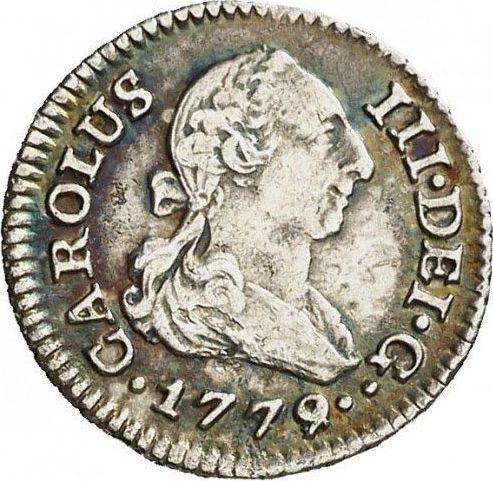Аверс монеты - 1/2 реала 1779 года S CF - цена серебряной монеты - Испания, Карл III