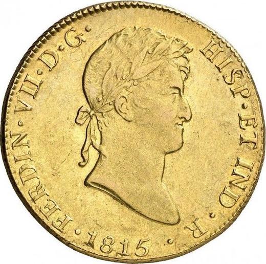 Awers monety - 8 escudo 1815 JP - cena złotej monety - Peru, Ferdynand VII