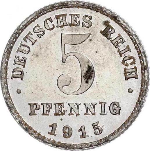 Аверс монеты - 5 пфеннигов 1915 года J "Тип 1915-1922" - цена  монеты - Германия, Германская Империя