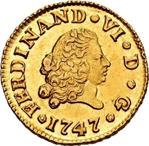 Awers monety - 1/2 escudo 1747 M JB - cena złotej monety - Hiszpania, Ferdynand VI