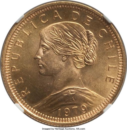 Аверс монеты - 100 песо 1979 года So - цена золотой монеты - Чили, Республика