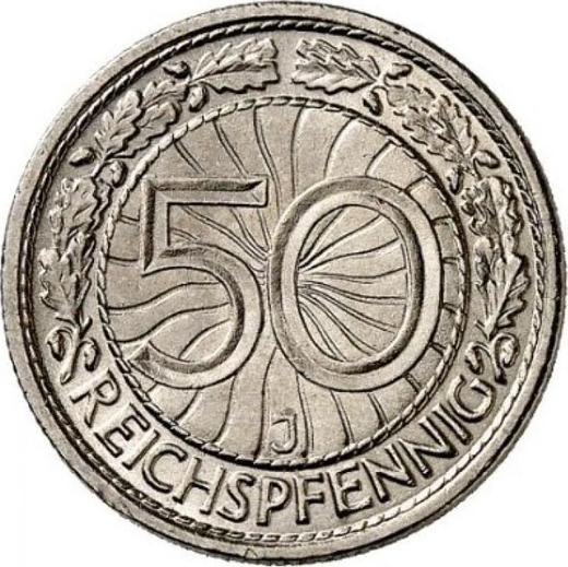 Реверс монеты - 50 рейхспфеннигов 1930 года J - цена  монеты - Германия, Bеймарская республика