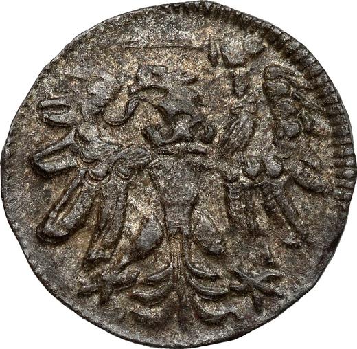 Аверс монеты - Денарий 1557 года "Гданьск" - цена серебряной монеты - Польша, Сигизмунд II Август