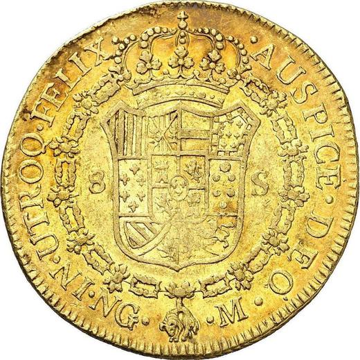 Реверс монеты - 8 эскудо 1808 года NG M - цена золотой монеты - Гватемала, Фердинанд VII