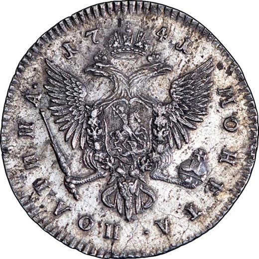 Reverso Poltina (1/2 rublo) 1741 СПБ "Tipo San Petersburgo" Canto reticulado - valor de la moneda de plata - Rusia, Iván VI