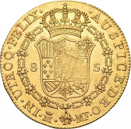 Реверс монеты - 8 эскудо 1790 года M MF - цена золотой монеты - Испания, Карл IV