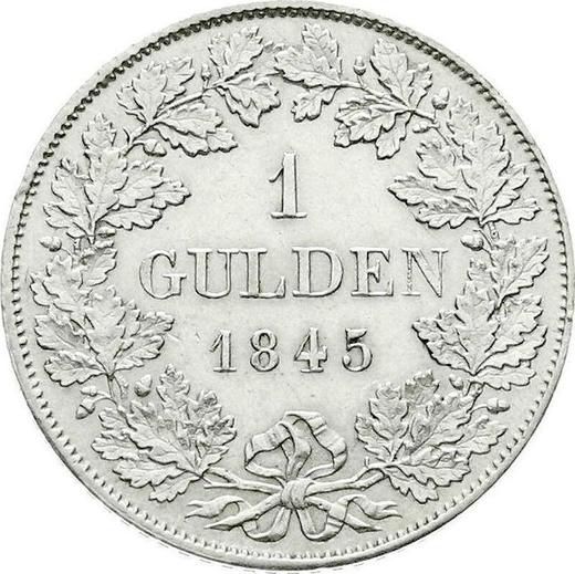 Реверс монеты - 1 гульден 1845 года - цена серебряной монеты - Вюртемберг, Вильгельм I