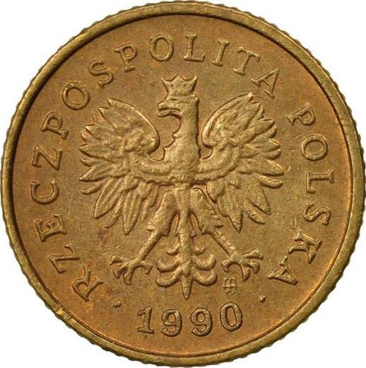 Avers 1 Groschen 1990 MW - Münze Wert - Polen, III Republik Polen nach Stückelung