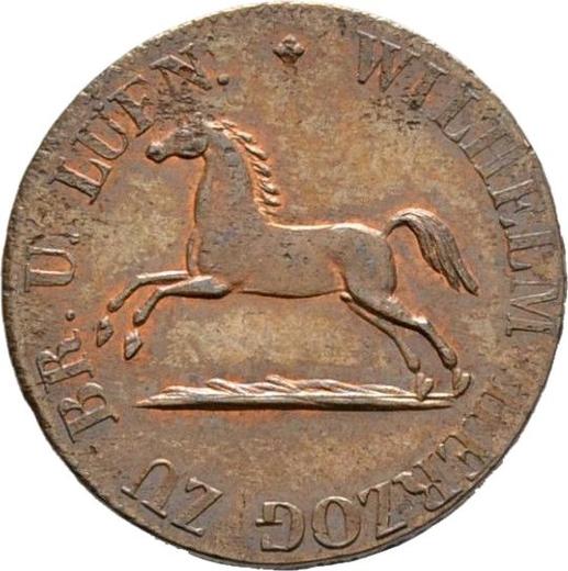 Аверс монеты - 1 пфенниг 1834 года CvC - цена  монеты - Брауншвейг-Вольфенбюттель, Вильгельм