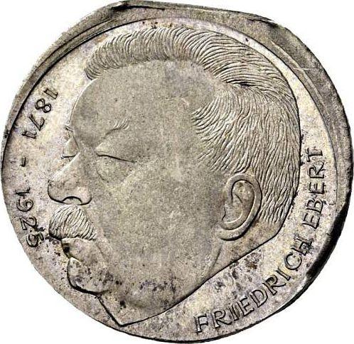 Аверс монеты - 5 марок 1975 года J "Фридрих Эберт" Смещение штемпеля - цена серебряной монеты - Германия, ФРГ