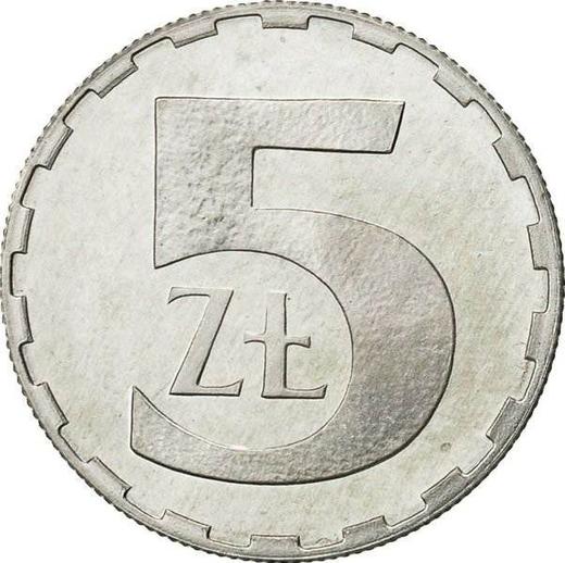 Реверс монеты - 5 злотых 1989 года MW - цена  монеты - Польша, Народная Республика