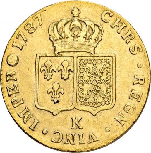 Rewers monety - Podwójny Louis d'Or 1787 K Bordeaux - cena złotej monety - Francja, Ludwik XVI