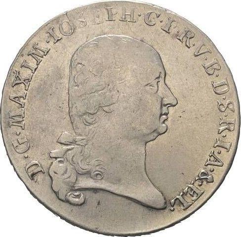 Anverso Tálero 1802 "Tipo 1799-1803" - valor de la moneda de plata - Baviera, Maximilian I