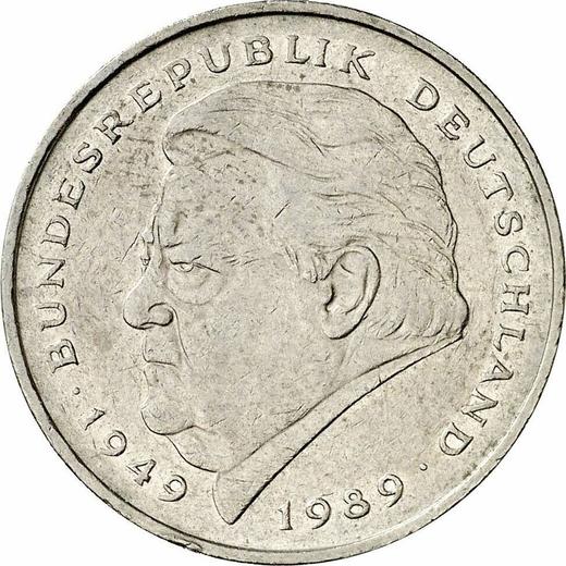 Аверс монеты - 2 марки 1991 года D "Франц Йозеф Штраус" - цена  монеты - Германия, ФРГ