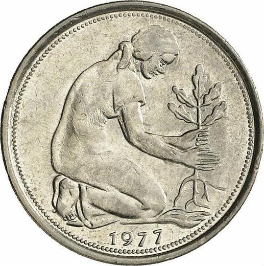 Rewers monety - 50 fenigów 1977 G - cena  monety - Niemcy, RFN