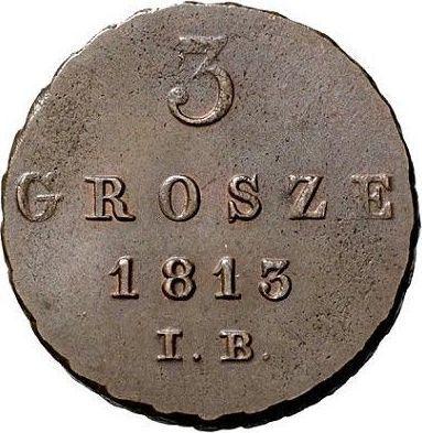 Реверс монеты - 3 гроша 1813 года IB - цена  монеты - Польша, Варшавское герцогство