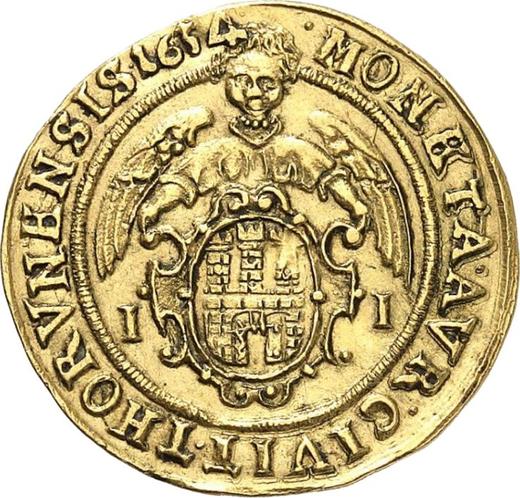 Реверс монеты - Дукат 1634 года II "Торунь" - цена золотой монеты - Польша, Владислав IV