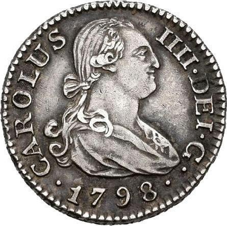 Avers 1/2 Real (Medio Real) 1798 M MF - Silbermünze Wert - Spanien, Karl IV