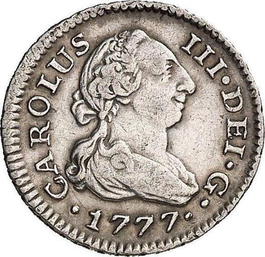 Аверс монеты - 1/2 реала 1777 года M PJ - цена серебряной монеты - Испания, Карл III