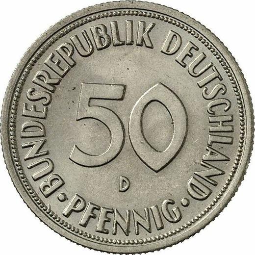 Аверс монеты - 50 пфеннигов 1967 года D - цена  монеты - Германия, ФРГ