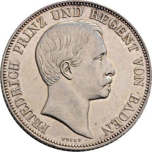 Anverso 1 florín 1856 - valor de la moneda de plata - Baden, Federico I
