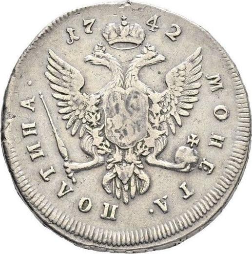 Reverso Poltina (1/2 rublo) 1742 ММД - valor de la moneda de plata - Rusia, Isabel I