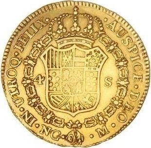 Реверс монеты - 4 эскудо 1789 года NG M - цена золотой монеты - Гватемала, Карл IV