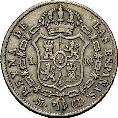 Rewers monety - 1 real 1844 M CL - cena srebrnej monety - Hiszpania, Izabela II