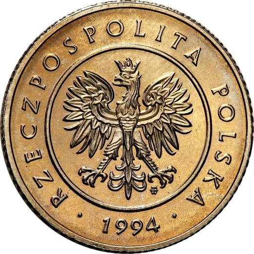 Anverso 5 eslotis 1994 Níquel - valor de la moneda  - Polonia, República moderna