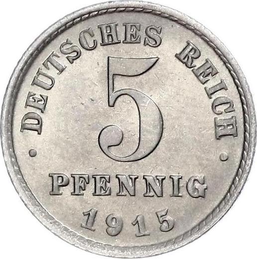 Аверс монеты - 5 пфеннигов 1915 года G "Тип 1915-1922" - цена  монеты - Германия, Германская Империя
