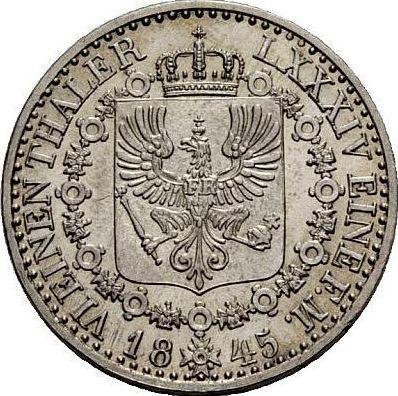 Reverso 1/6 tálero 1845 A - valor de la moneda de plata - Prusia, Federico Guillermo IV