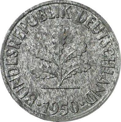 Реверс монеты - 10 пфеннигов 1950 года F Цинк - цена  монеты - Германия, ФРГ