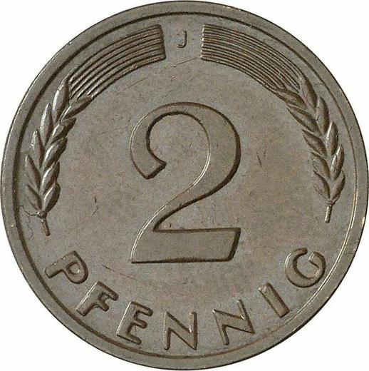 Аверс монеты - 2 пфеннига 1960 года J - цена  монеты - Германия, ФРГ