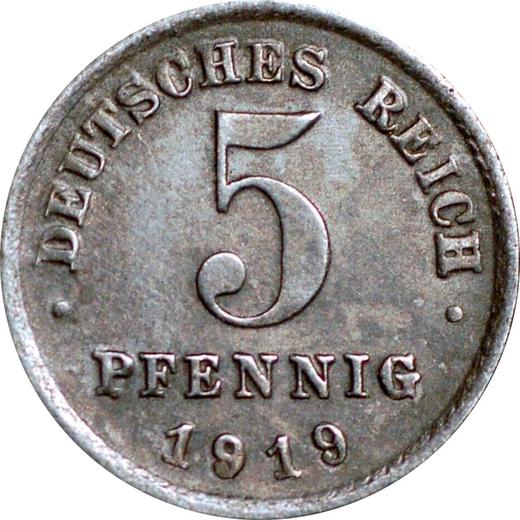 Аверс монеты - 5 пфеннигов 1919 года G - цена  монеты - Германия, Германская Империя