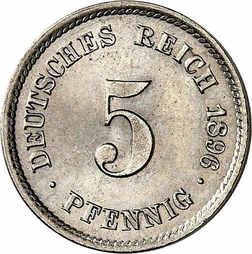 Аверс монеты - 5 пфеннигов 1896 года F "Тип 1890-1915" - цена  монеты - Германия, Германская Империя