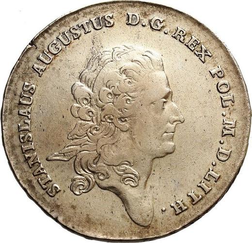 Аверс монеты - Талер 1768 года IS Гурт надпись - цена серебряной монеты - Польша, Станислав II Август