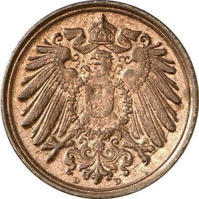 Reverso 1 Pfennig 1891 D "Tipo 1890-1916" - valor de la moneda  - Alemania, Imperio alemán