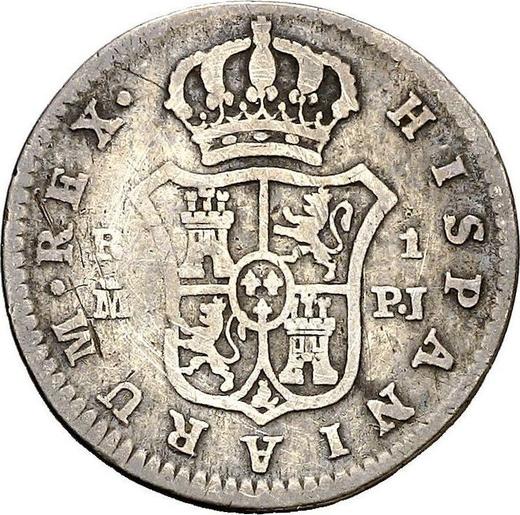 Rewers monety - 1 real 1779 M PJ - cena srebrnej monety - Hiszpania, Karol III