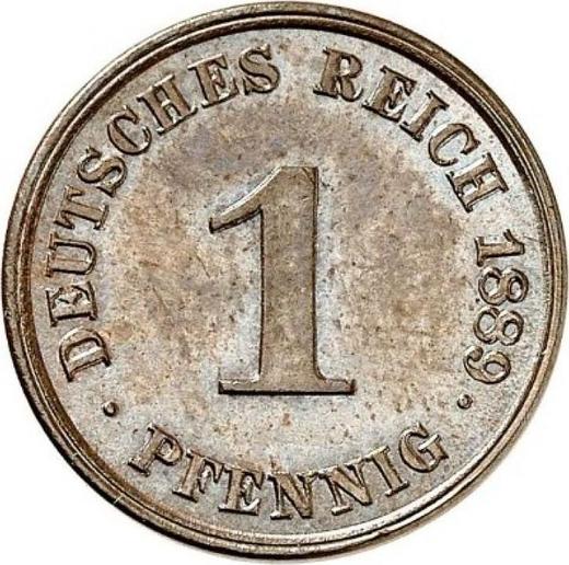 Аверс монеты - 1 пфенниг 1889 года J "Тип 1873-1889" - цена  монеты - Германия, Германская Империя