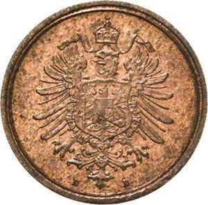 Reverso 1 Pfennig 1889 D "Tipo 1873-1889" - valor de la moneda  - Alemania, Imperio alemán