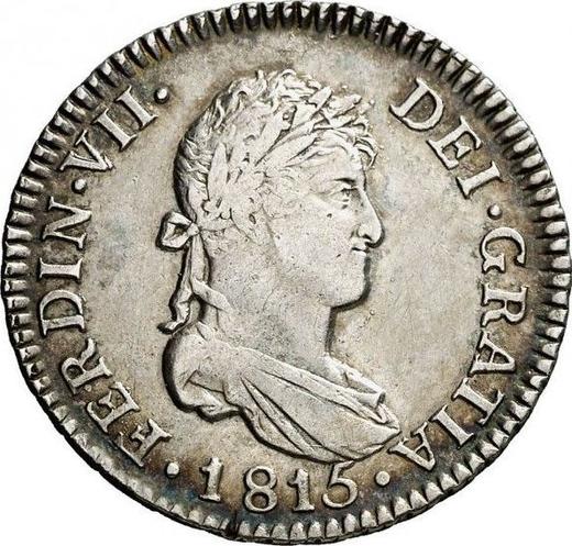 Аверс монеты - 2 реала 1815 года S CJ - цена серебряной монеты - Испания, Фердинанд VII