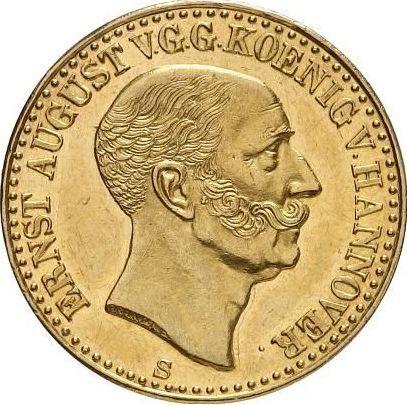 Аверс монеты - 10 талеров 1844 года S - цена золотой монеты - Ганновер, Эрнст Август