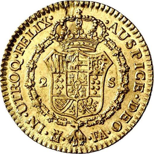 Реверс монеты - 2 эскудо 1805 года M FA - цена золотой монеты - Испания, Карл IV