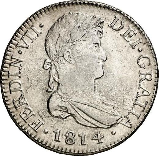 Аверс монеты - 8 реалов 1814 года c CJ "Тип 1809-1830" - цена серебряной монеты - Испания, Фердинанд VII